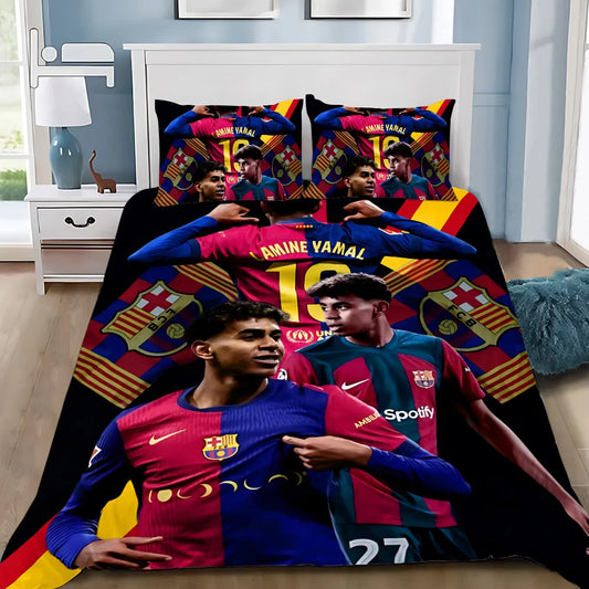 Couette + taies d'oreiller Football Lamine Yamal